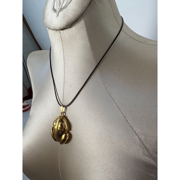 24K Gold Plated Tairona Frog Pendant Necklace Adjustable Chain Handcrafted In Co - Picture 6 of 16